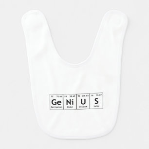 GeNiUS Chemistry Periodic Table Words Elements Baby Bib