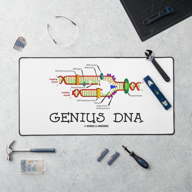 Genius DNA Molecular Biology Humor Desk Mat (Workstation)