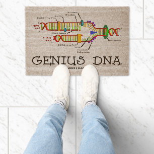 Genius DNA Molecular Biology Humor Fiber Doormat