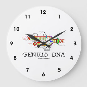 Genius DNA Molecular Biology Humor Large Clock