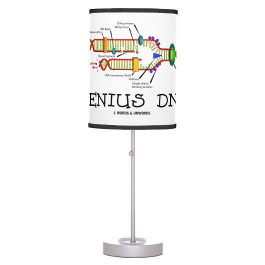 Genius DNA Molecular Biology Humor Table Lamp (Front)
