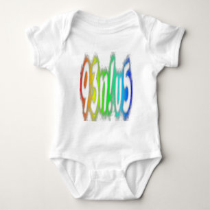 Genius Funny Typography Bright Rainbow Colors Baby Bodysuit