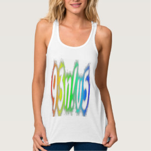 Genius Funny Typography Bright Rainbow Colors Tank Top