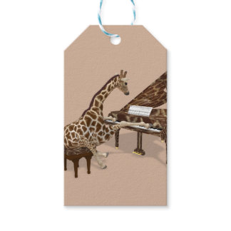 Genius Giraffe Playing Piano Gift Tags