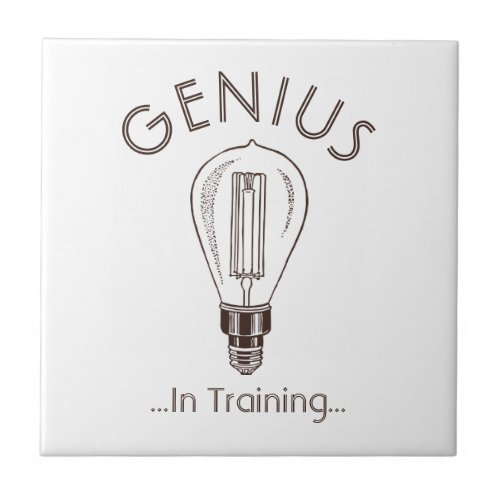 Genius In Training Antique Light Bulb Ceramic Tile