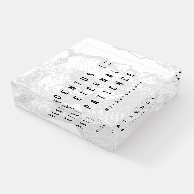 Genius Is Eternal Patience | Custom Quote Paperweight (Angled)