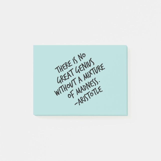 Genius Mixture of Madness Aristotle Inspirational Post-it Notes (Front)