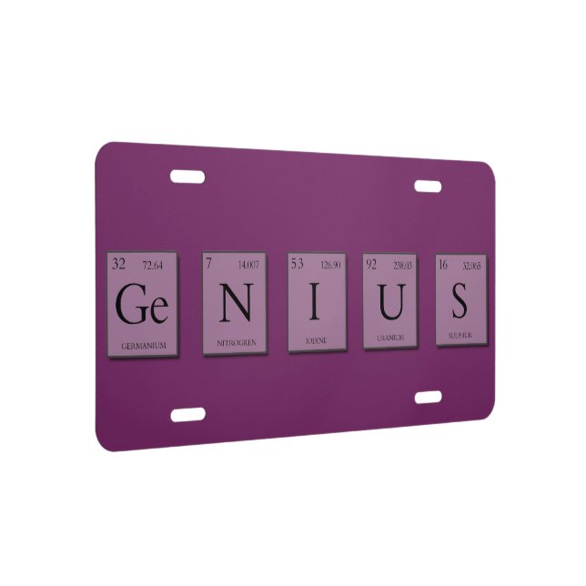 Genius Periodic Elements License Plate (Right)