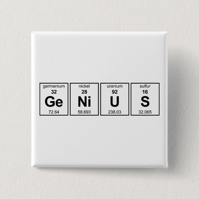 GeNiUS Periodic Table Button (Front)