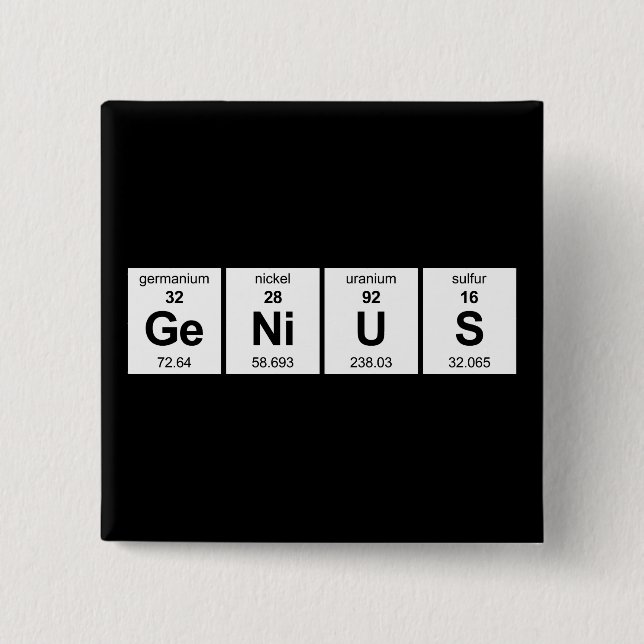 GeNiUS Periodic Table Button (Front)