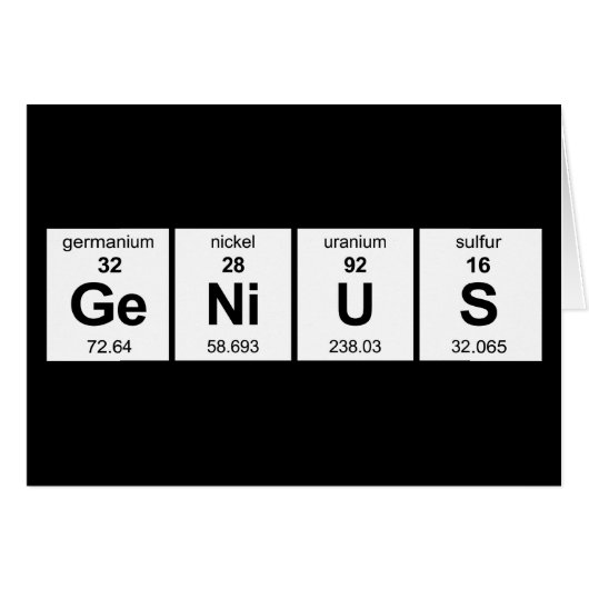 GeNiUS Periodic Table Cards (Front Horizontal)