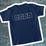 Genius periodic table elements chemistry name T-Shirt<br><div class="desc">Genius chemistry periodic table terms science t-shirt reads GE NI U S,  or you can personalize with your own four-element word or name. An ideal gift for young clever scientists and gifted kids. Unique graphic art by www.mylittleeden.com</div>
