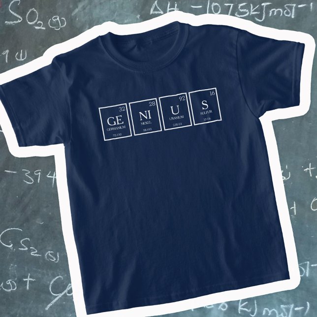 Genius periodic table elements chemistry name T-Shirt (Creator Uploaded)