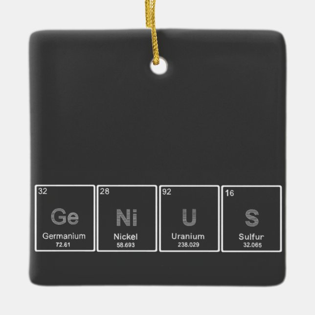GeNiUS Periodic table elements ornament (Front)