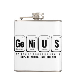 GENiUS Periodic Table - Funny Science Design Flask