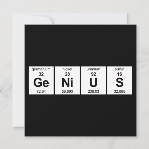 GeNiUS Periodic Table Invitation