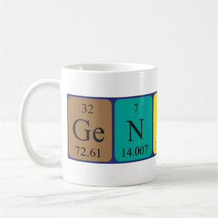 Genius periodic table name mug