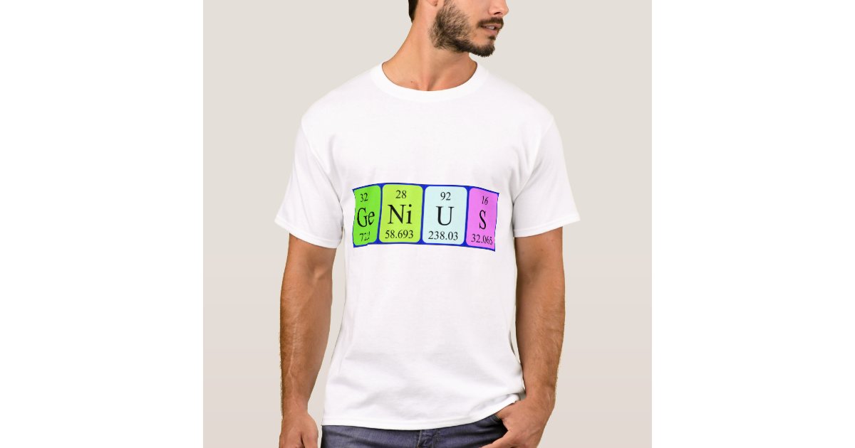 Genius periodic table name shirt, Zazzle