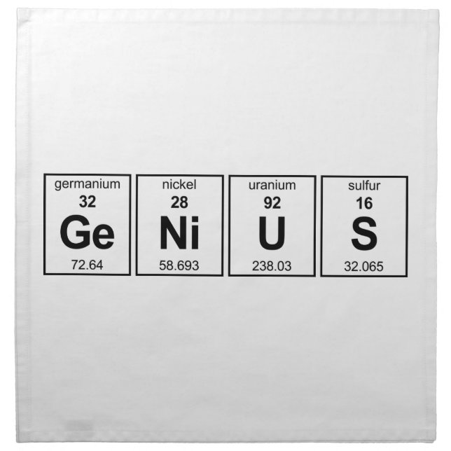 GeNiUS Periodic Table Napkin (Front)
