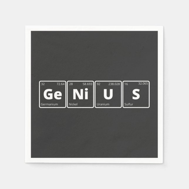 Genius - Periodic Table Napkins (Front)