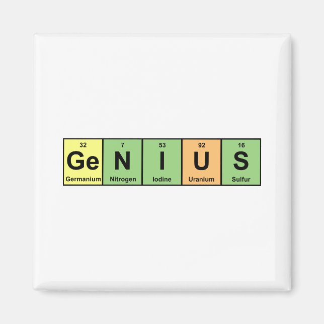 Genius - Periodic Table of Elements Products Magnet (Front)