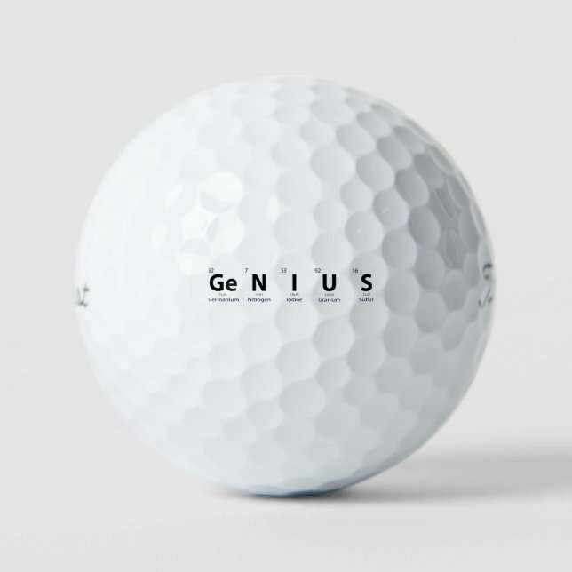 'Genius' Periodic Table Science Humor Educational  Golf Balls (Front)