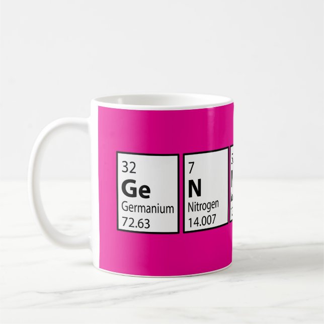 Genius Science Nerd Fun Pink Coffee Mug (Left)