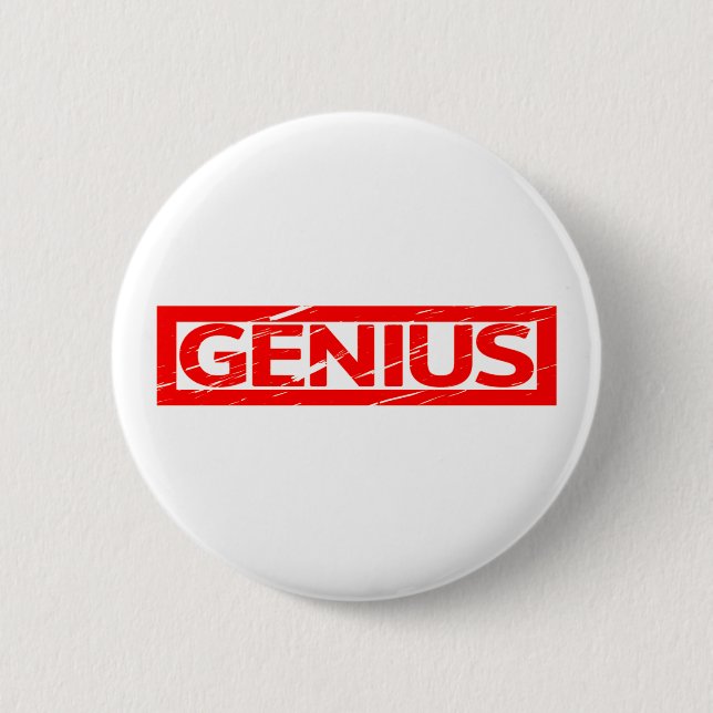 Genius Stamp Pinback Button (Front)