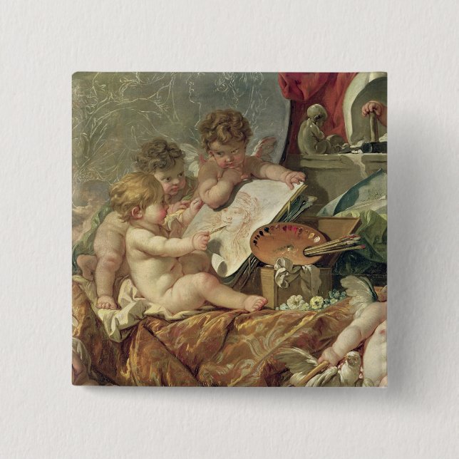 Genius Teaching the Arts, 1761 Pinback Button (Front)