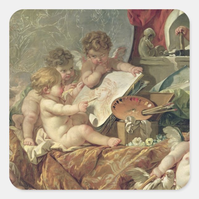 Genius Teaching the Arts, 1761 Square Sticker (Front)