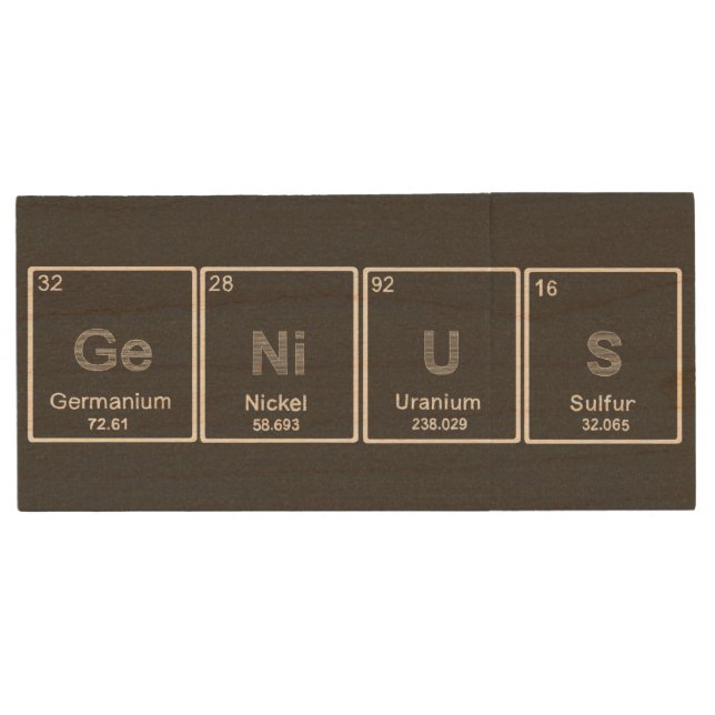 GeNiUS wooden USB drive (Front)