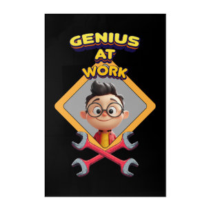 genius work funny geek repair computer animation c acrylic print