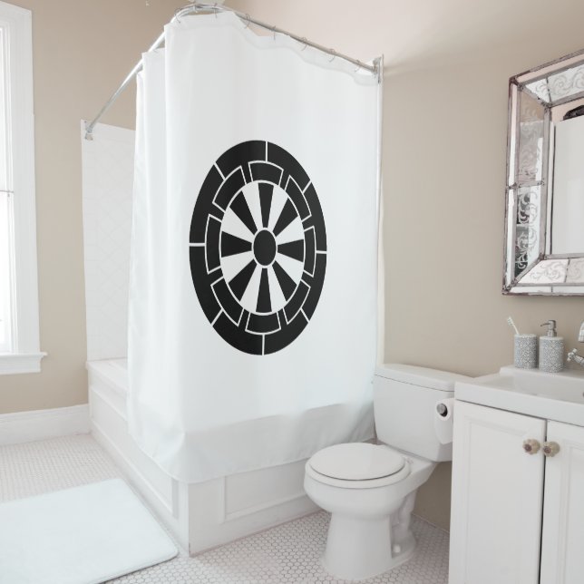 Genji cart shower curtain (In Situ)