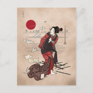 Genji kumo ukiyoye awase postcard
