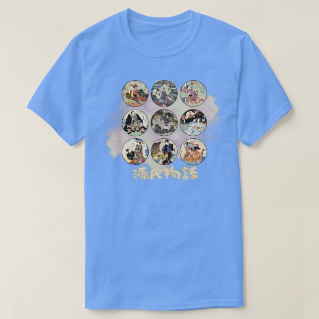Genji Monogatari UkiyoE Circle Grid T-Shirt (Design Front)