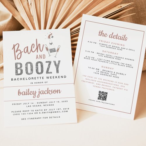 GENNA  Bach and Boozy Bachelorette Itinerary Invitation