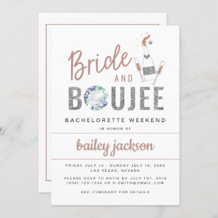 GENNA   Bride and Boujee Bachelorette Itinerary Invitation