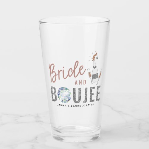 GENNA  Bride and Boujee Rose Gold Bachelorette Glass
