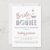 GENNA Rose Gold Bride and Boujee Champagne Invitation (Front)