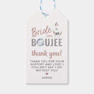 GENNA Rose Gold Silver Glitter Bride & Boujee Gift Tags