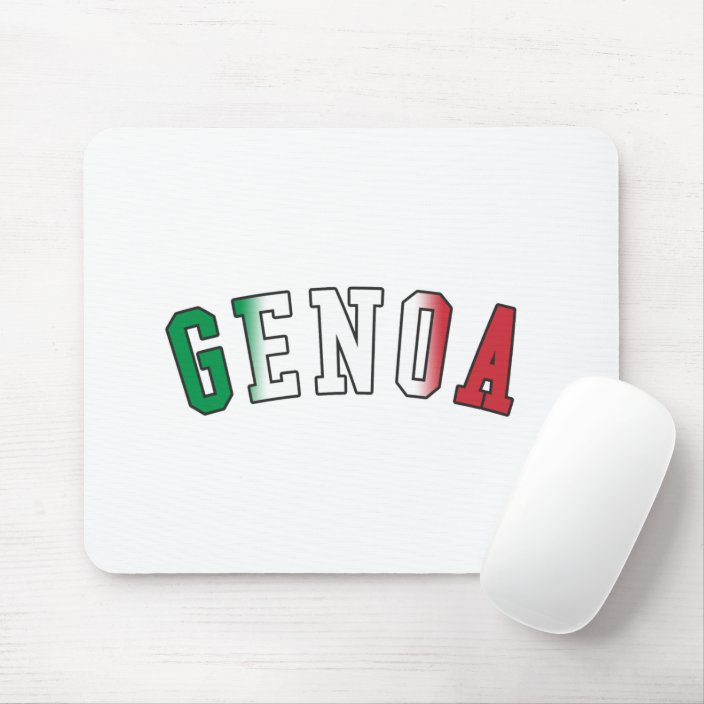 Genoa in Italy National Flag Colors Mousepad