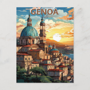 Genoa, Italy, A postcard of a city with and a