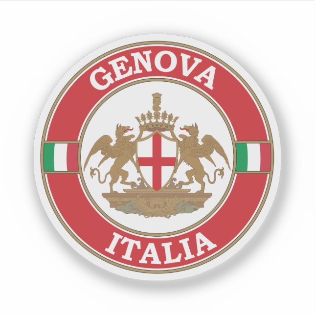 Genoa Italy Circle Emblem Sticker (Front)