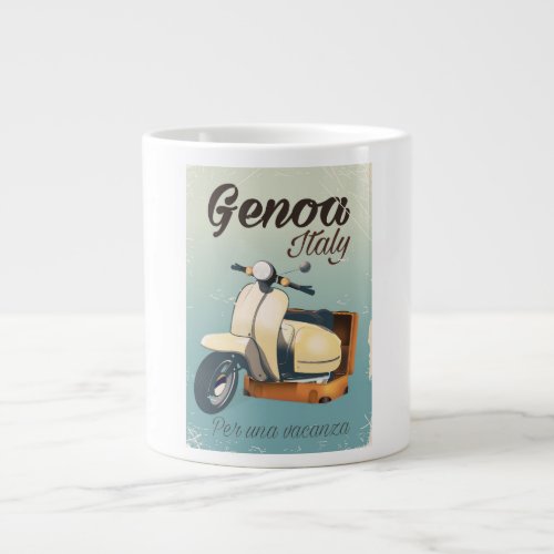 Genoa Italy For a vacation vintage poster Giant Coffee Mug