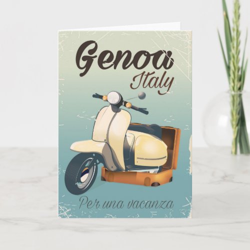 Genoa Italy For a vacation vintage poster Holiday Card