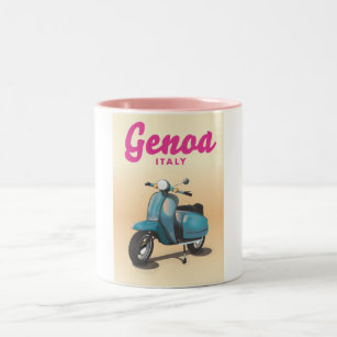 Genoa Italy scooter Two-Tone Coffee Mug