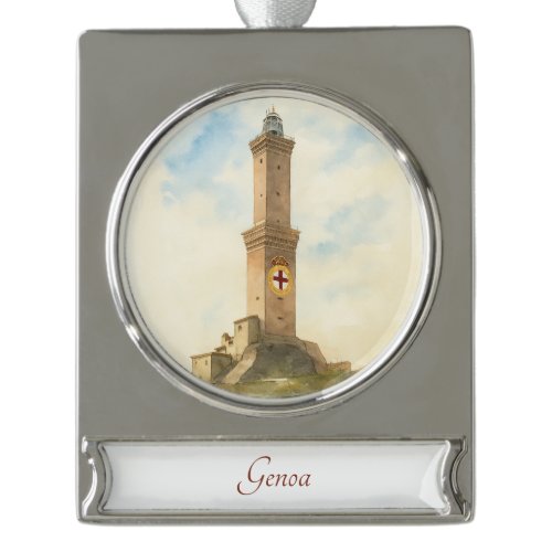 Genoa, Italy Travel Art Watercolor Ornament