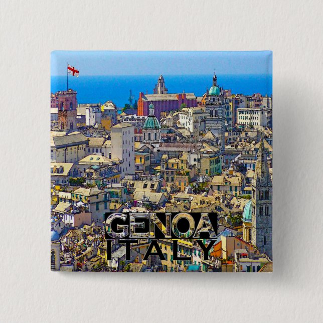 Genoa Pinback Button (Front)