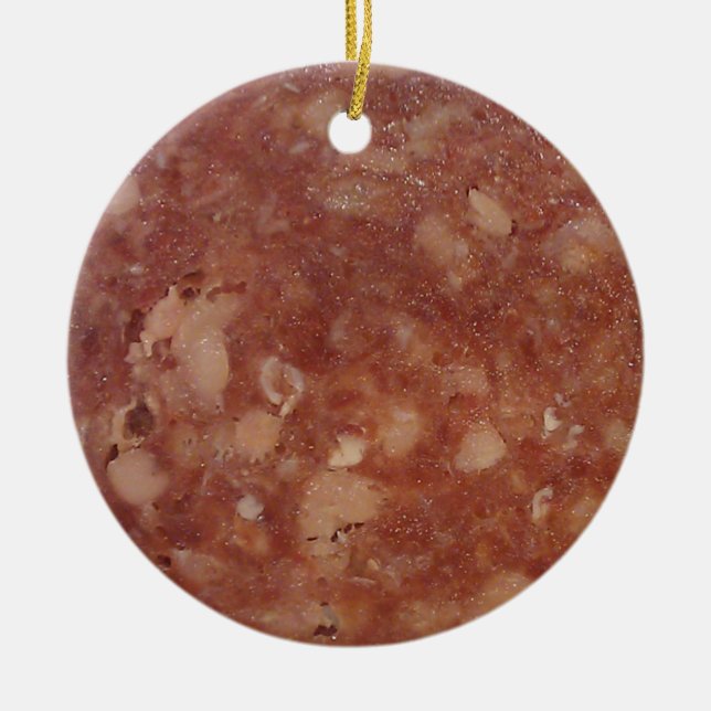 Genoa Salami Texture Ceramic Ornament (Front)