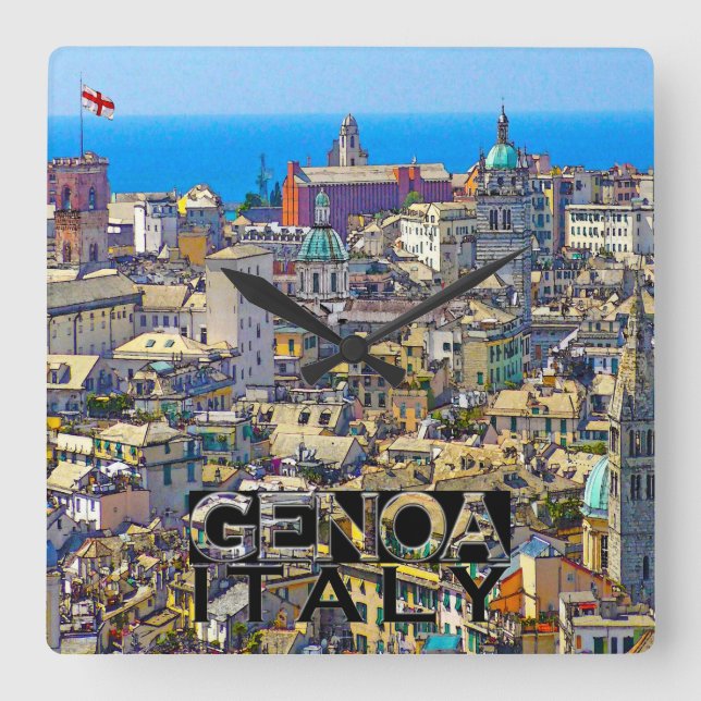 Genoa Square Wall Clock (Front)